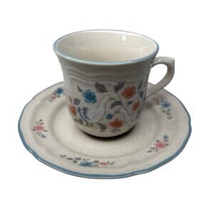 Country Classics by Action 1988 Goose Floral Cup & Saucer Set | Vintage Japan